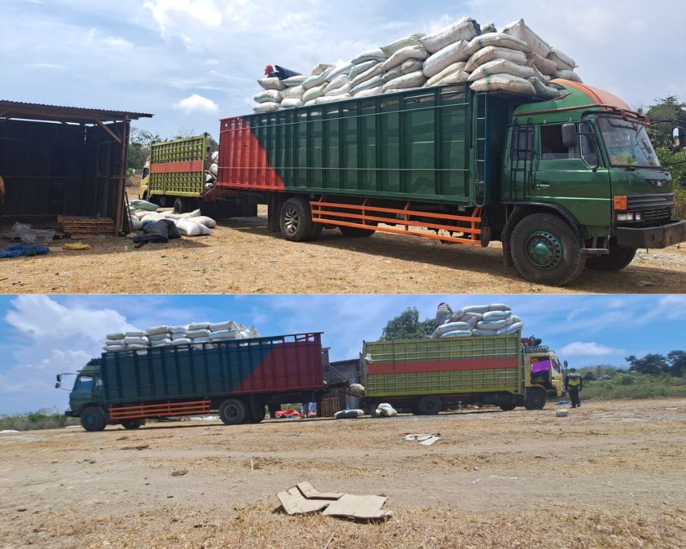 Proses Loading Unloading di Gudang Produksi